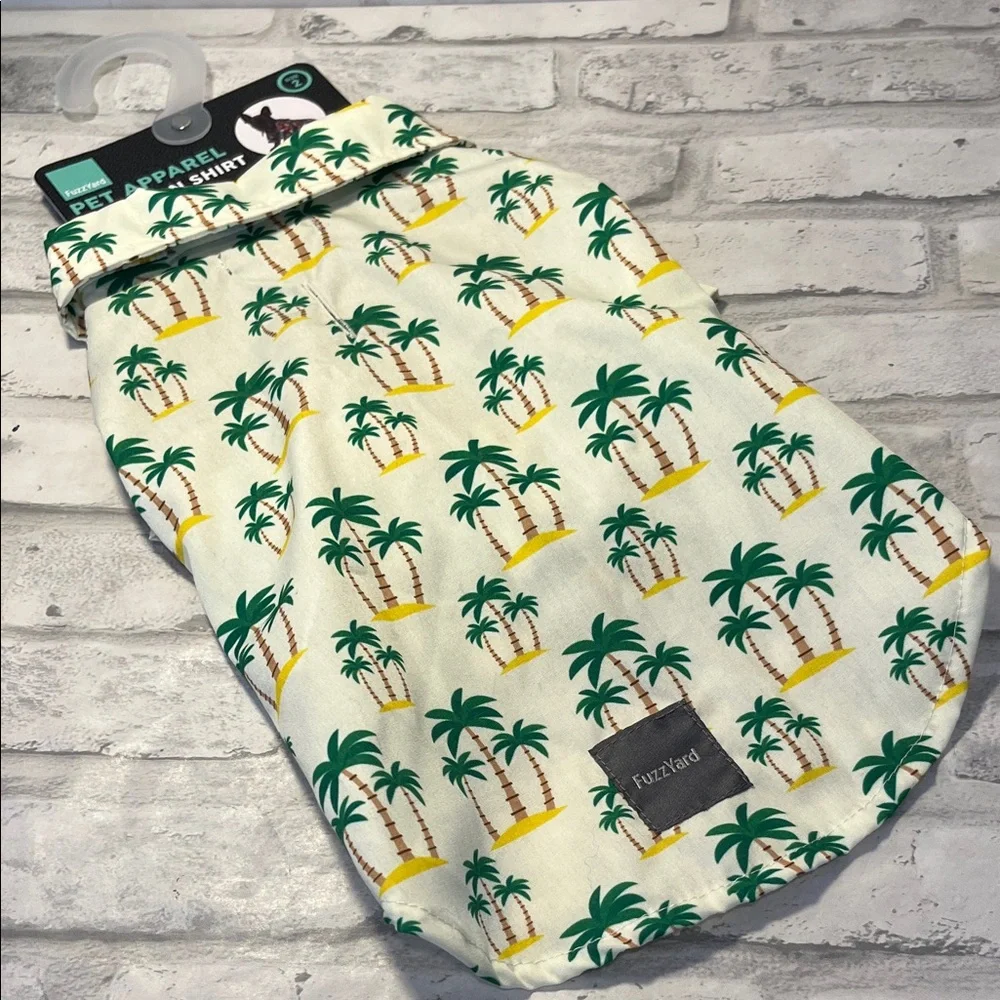 Fuzzyard size 2 small dog Palm Tree Print top shirt clothes pet outfit